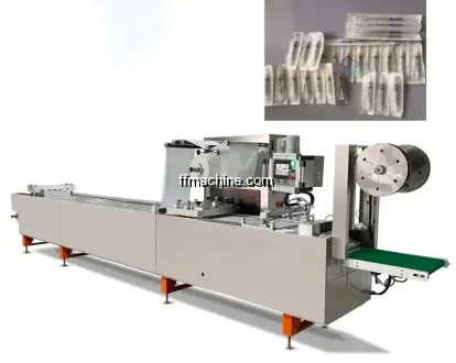 Automatic thermoforming continuous stretch film vacuum packaging machine skin vacuum packing machine